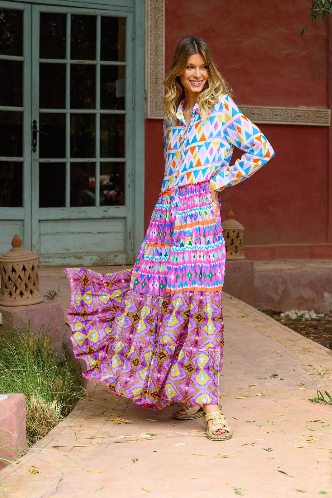 Dress G&S Pattern Blue
