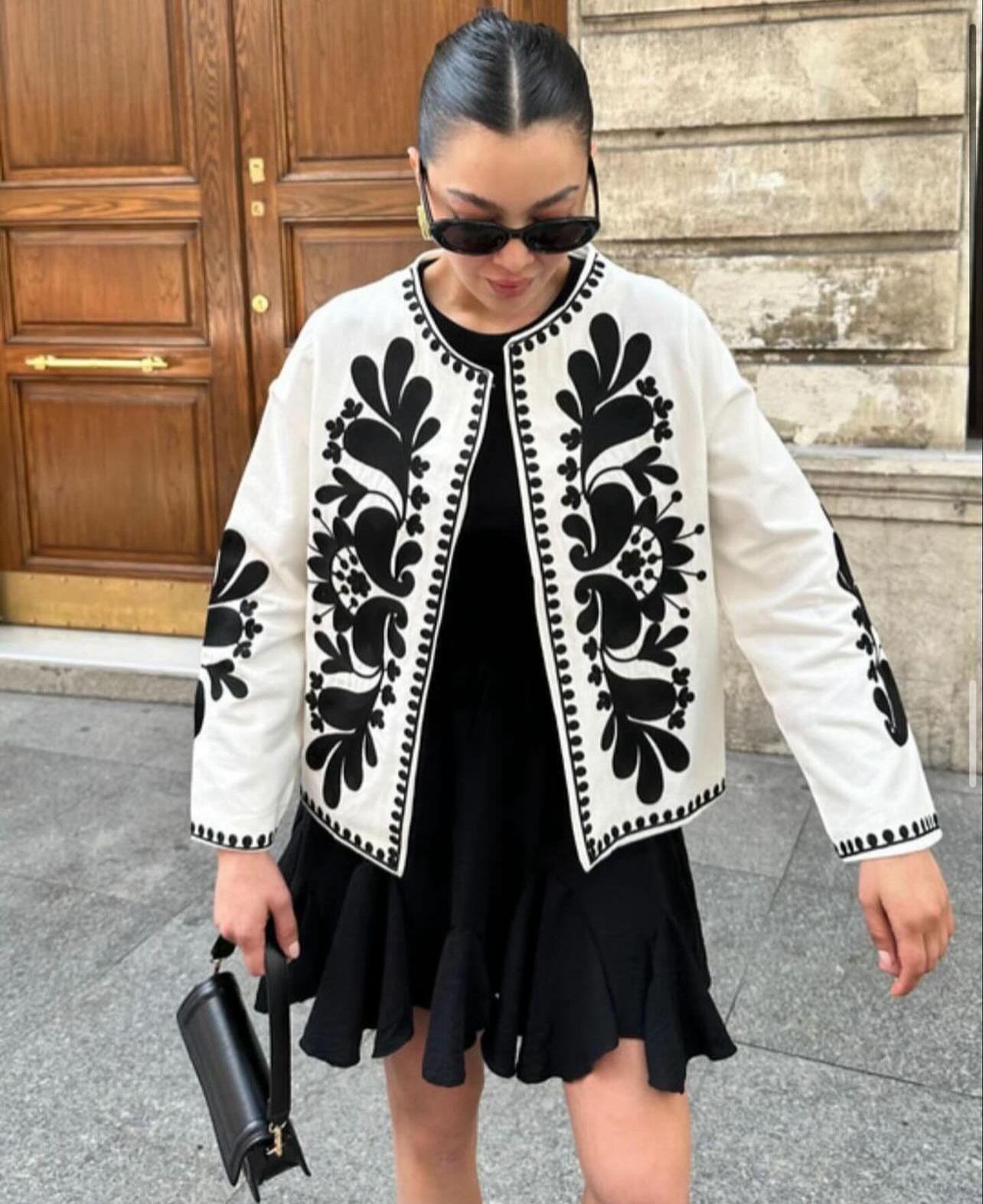 Jacket Black x White Embroidery