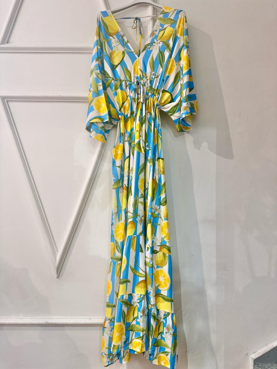 Dress Stripe Turquoise Lemon