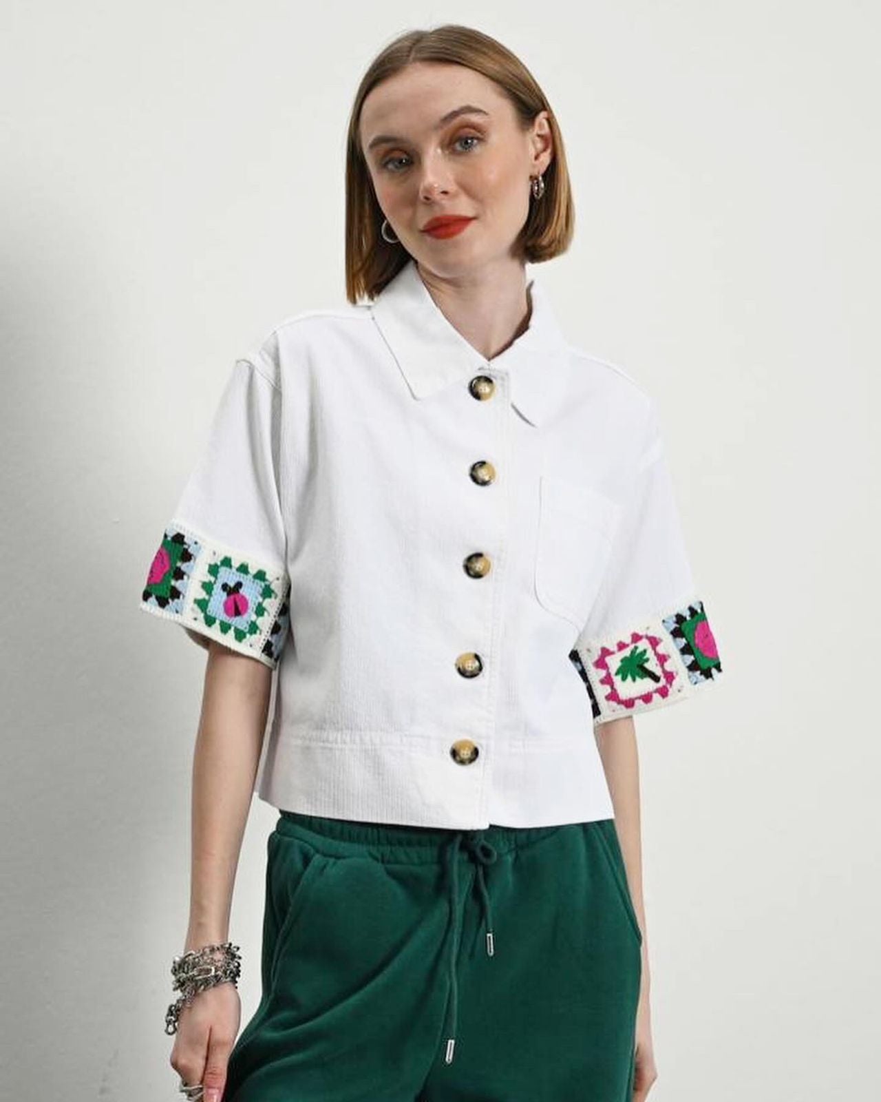 Chemise Half Sleeves Crochet