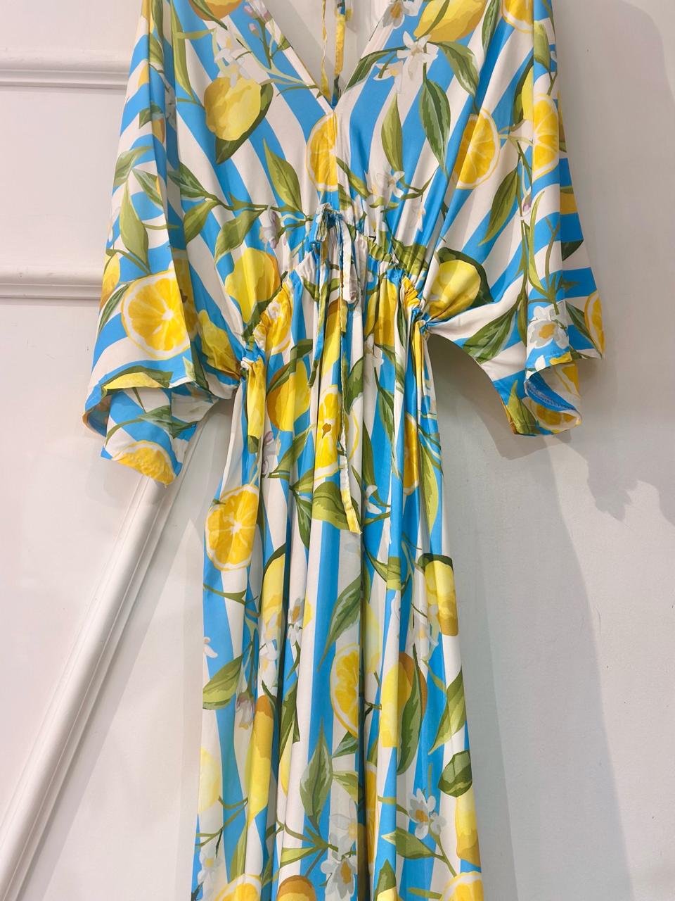 Dress Stripe Turquoise Lemon