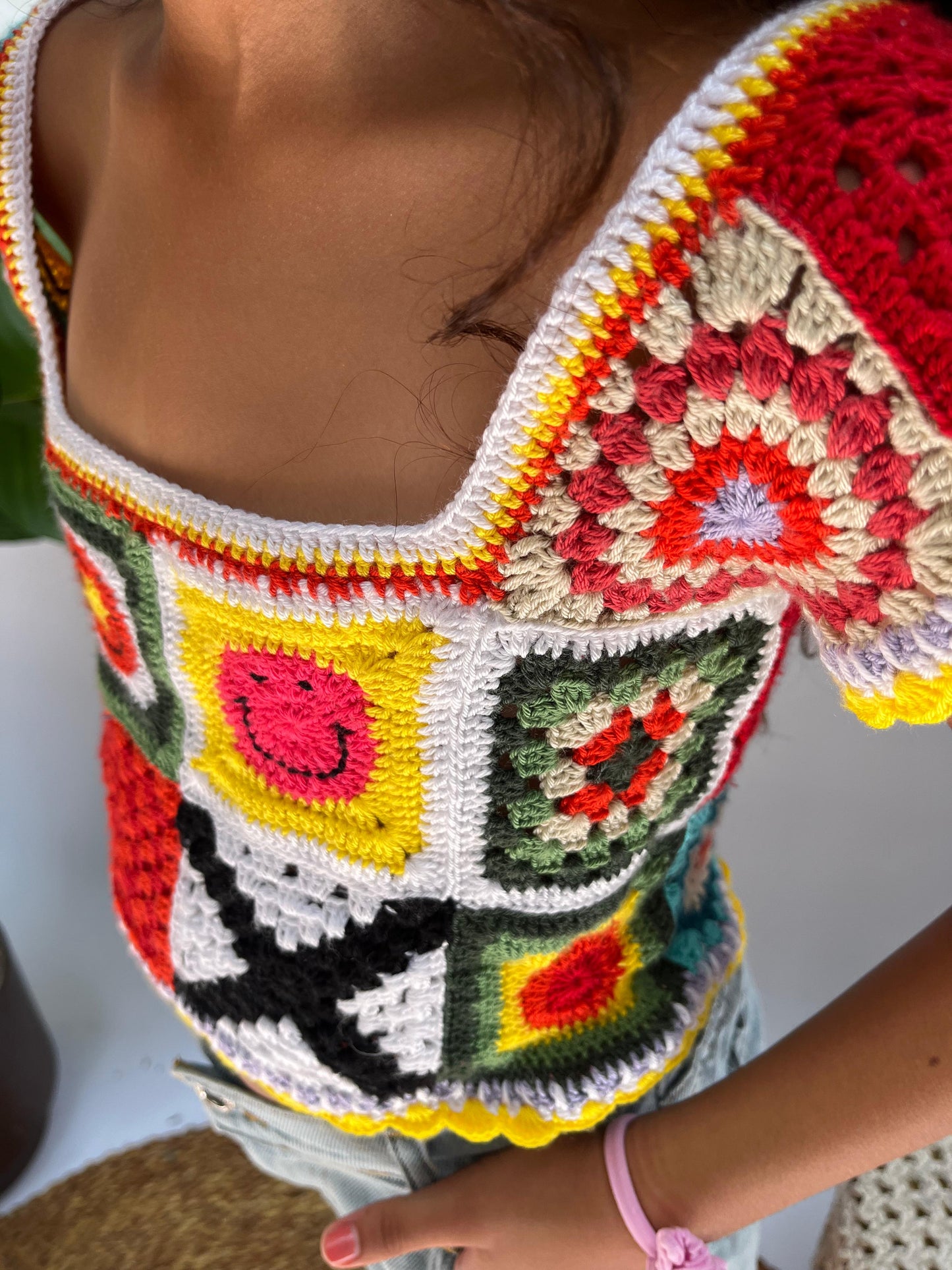 Colored Crochet Top