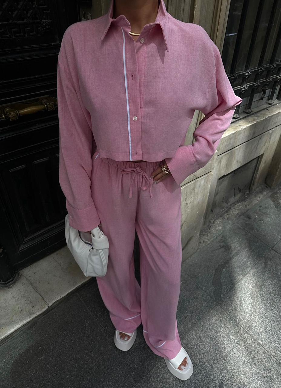 Pink Set White Lined