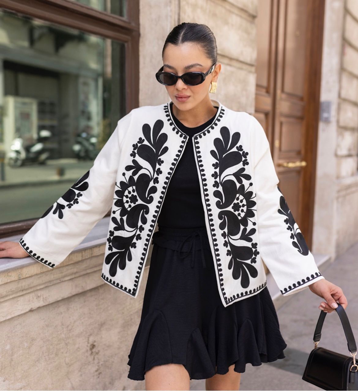 Jacket Black x White Embroidery