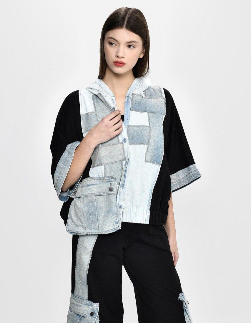 Jacket denim hoddie