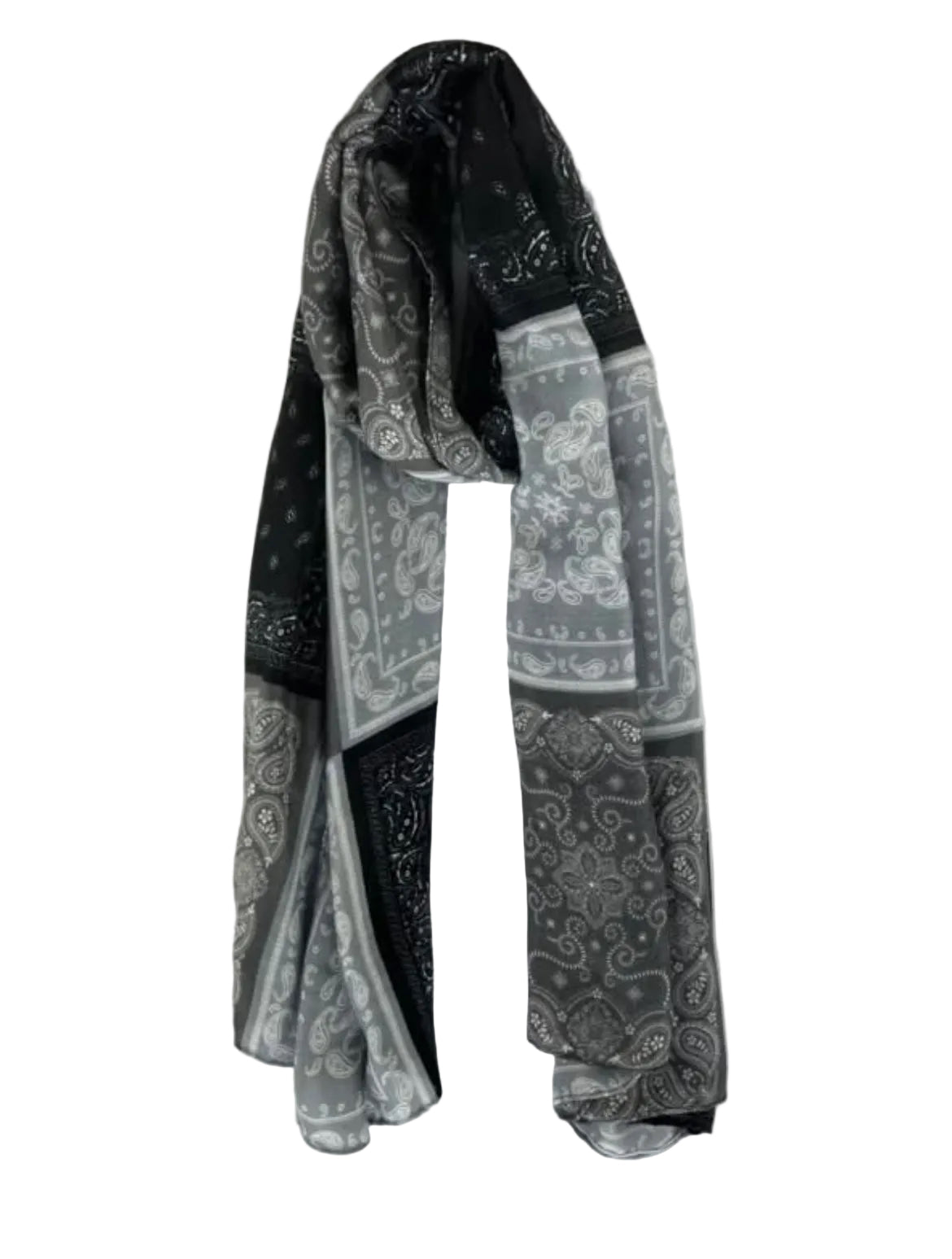 Bandana scarf black grey