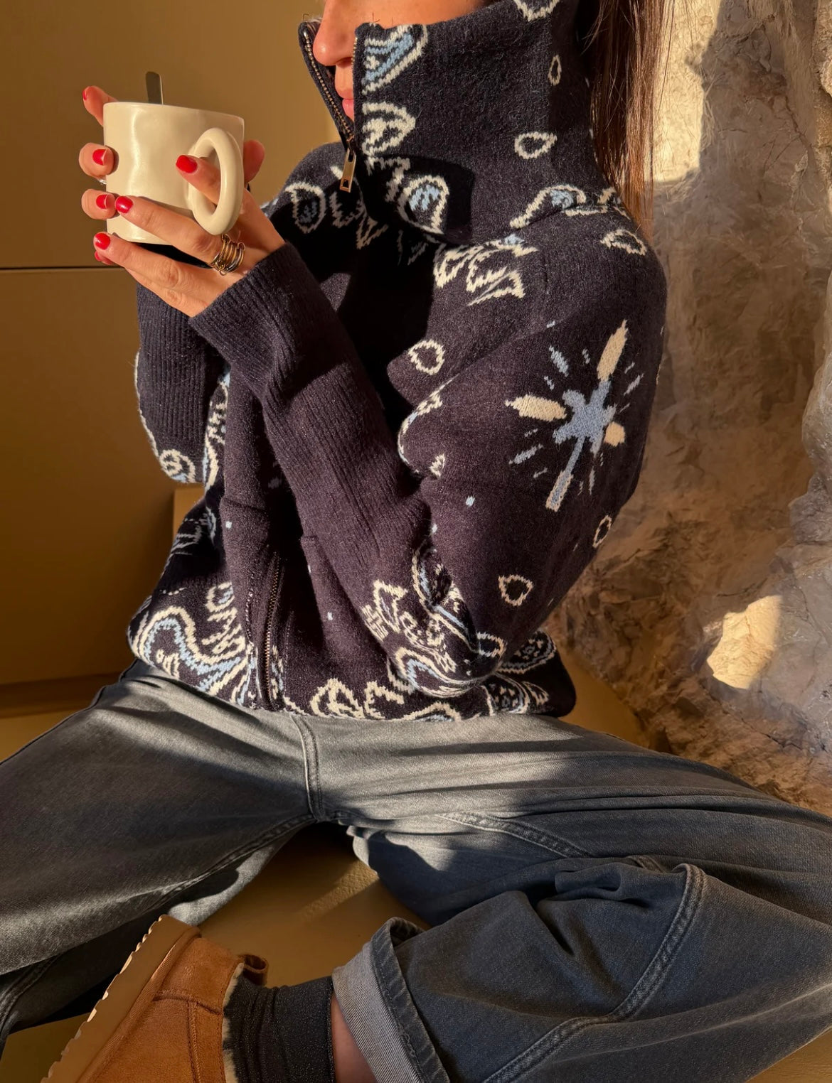 Bandana zipper Navy blue