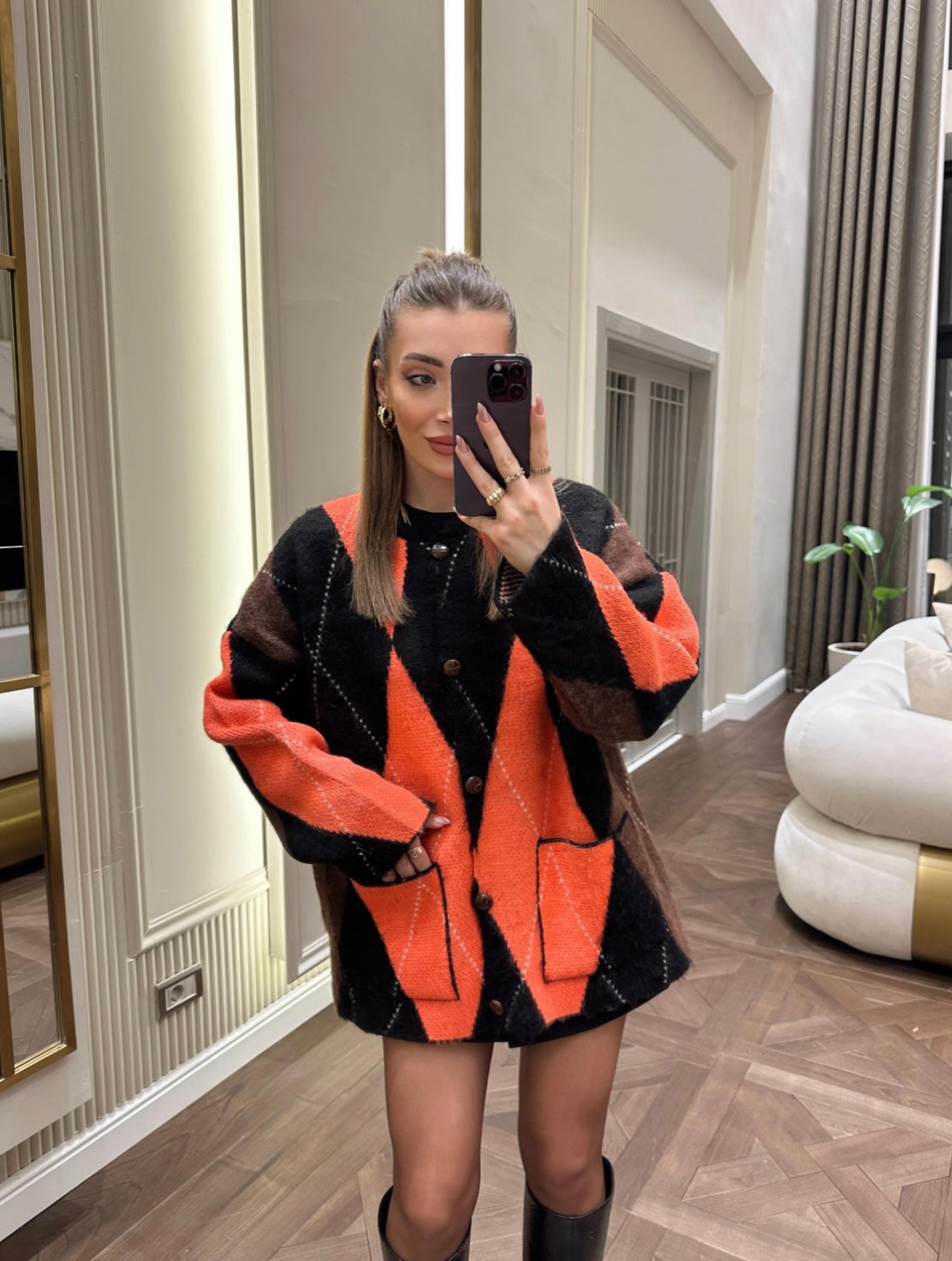 Knitted Orange x Black