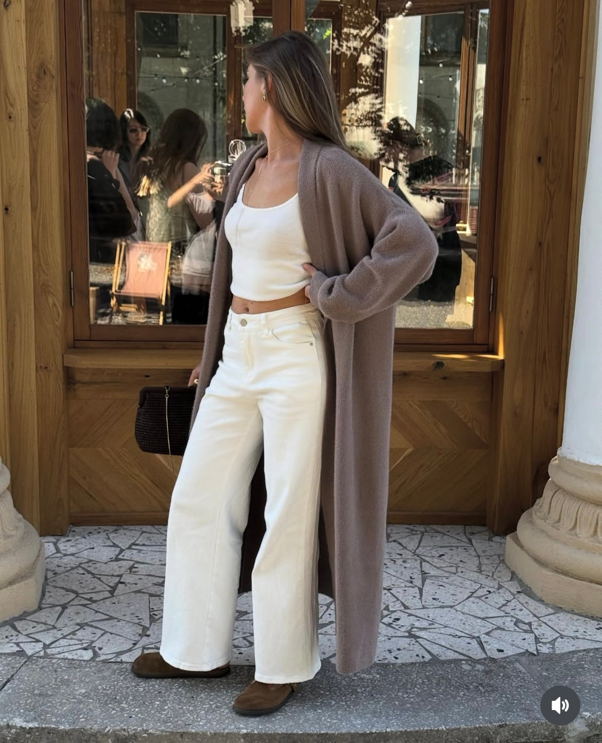 Fur cafe light cardigan