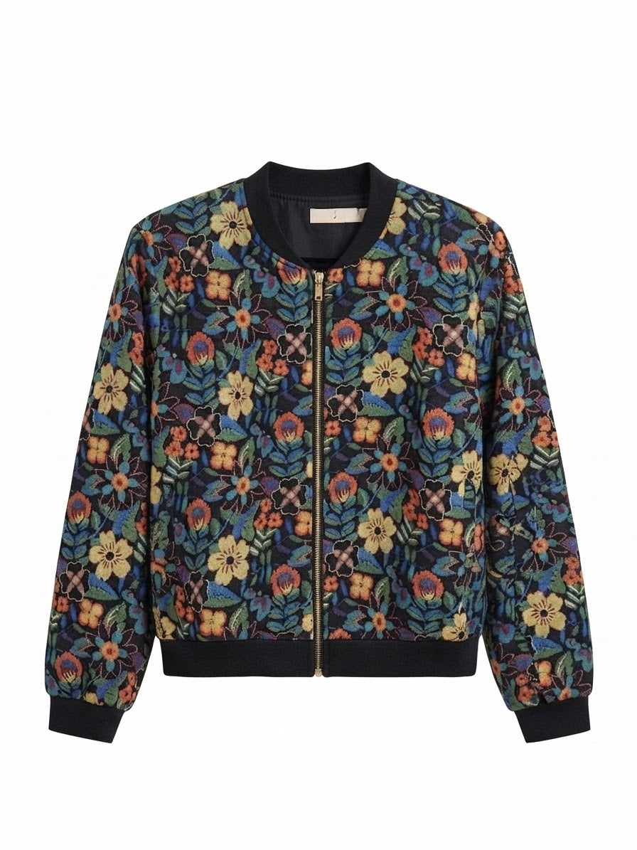 Jacket jacquard green olive