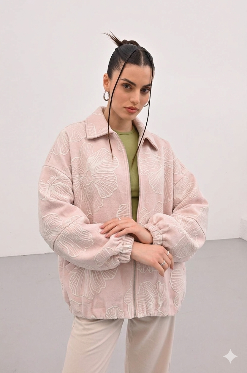 Jacket rose embroidery