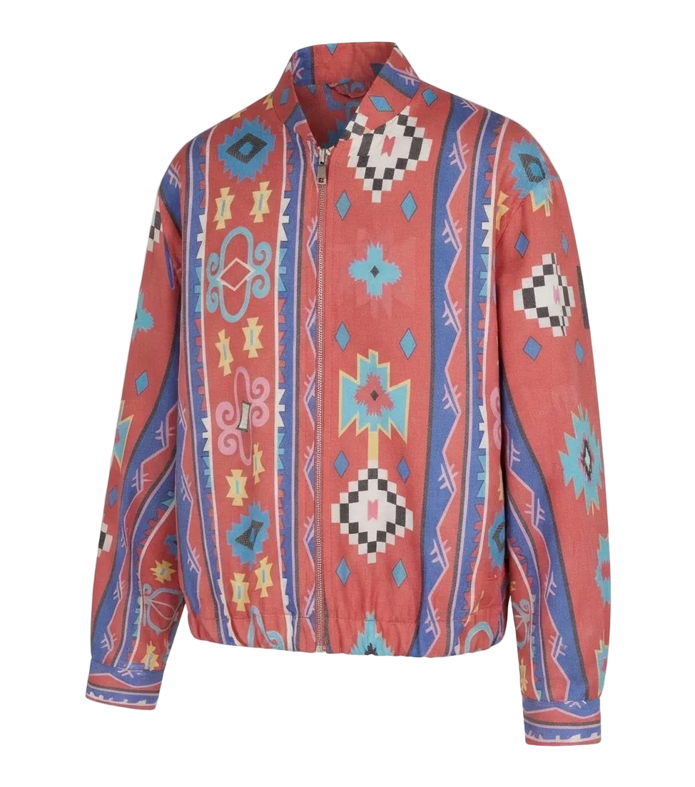 Jacket multicolor boho zipper