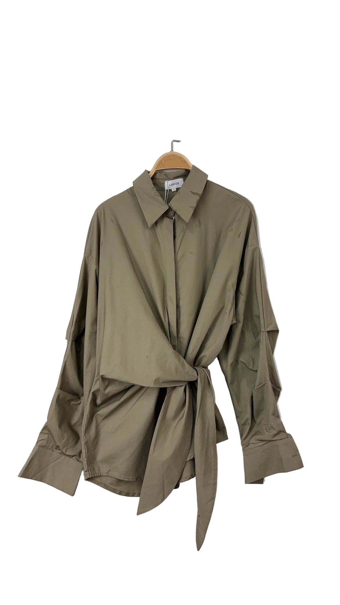 Shirt olive ribbon