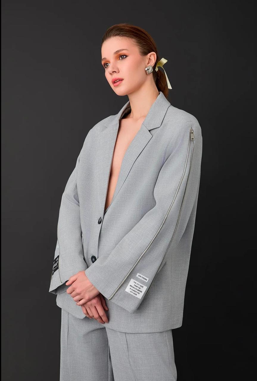 Blazer grey zipper