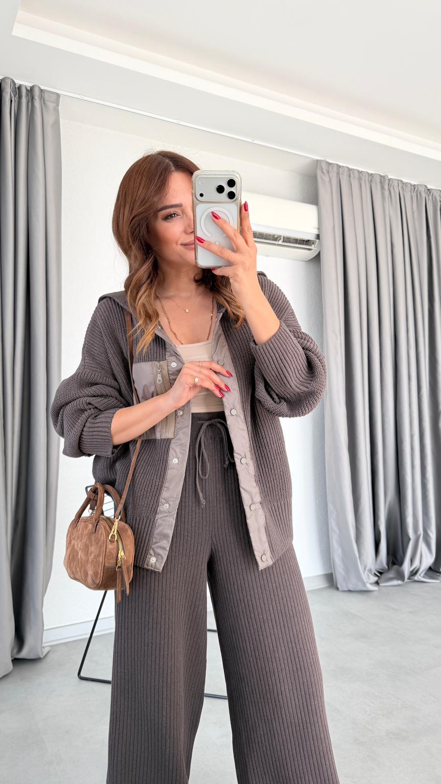 Set cafe knit buttons