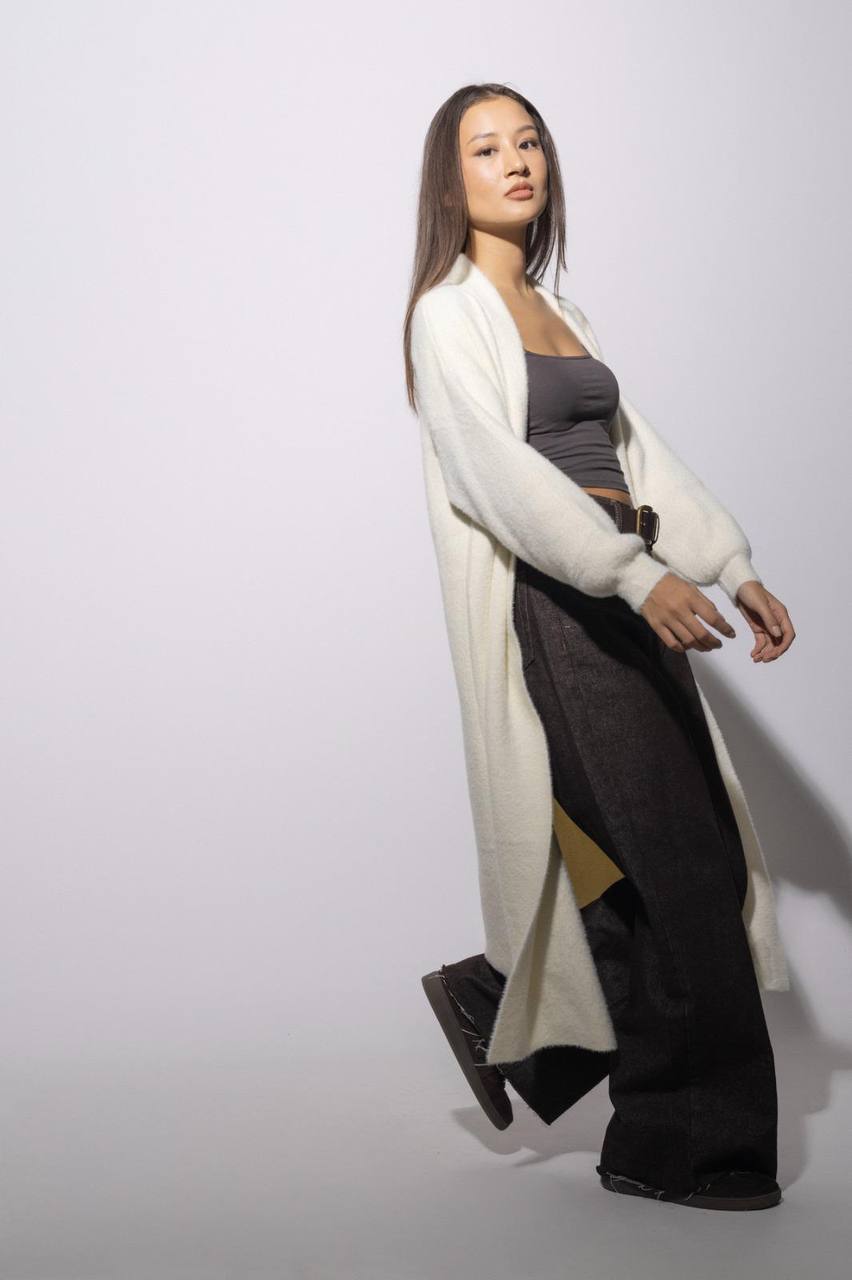 Off White Fur Cardigan