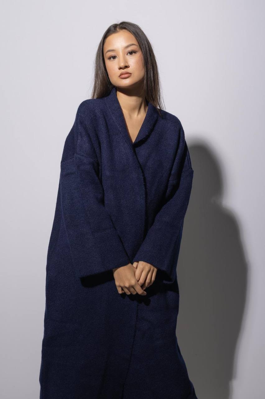 Wool cardigan navy