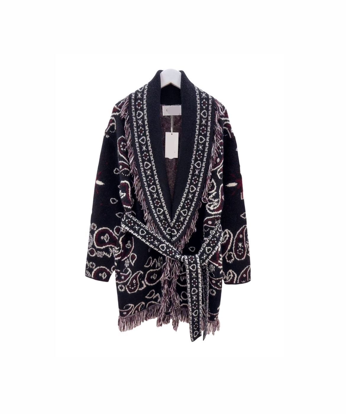 Bandana cardigan black xBurgundy