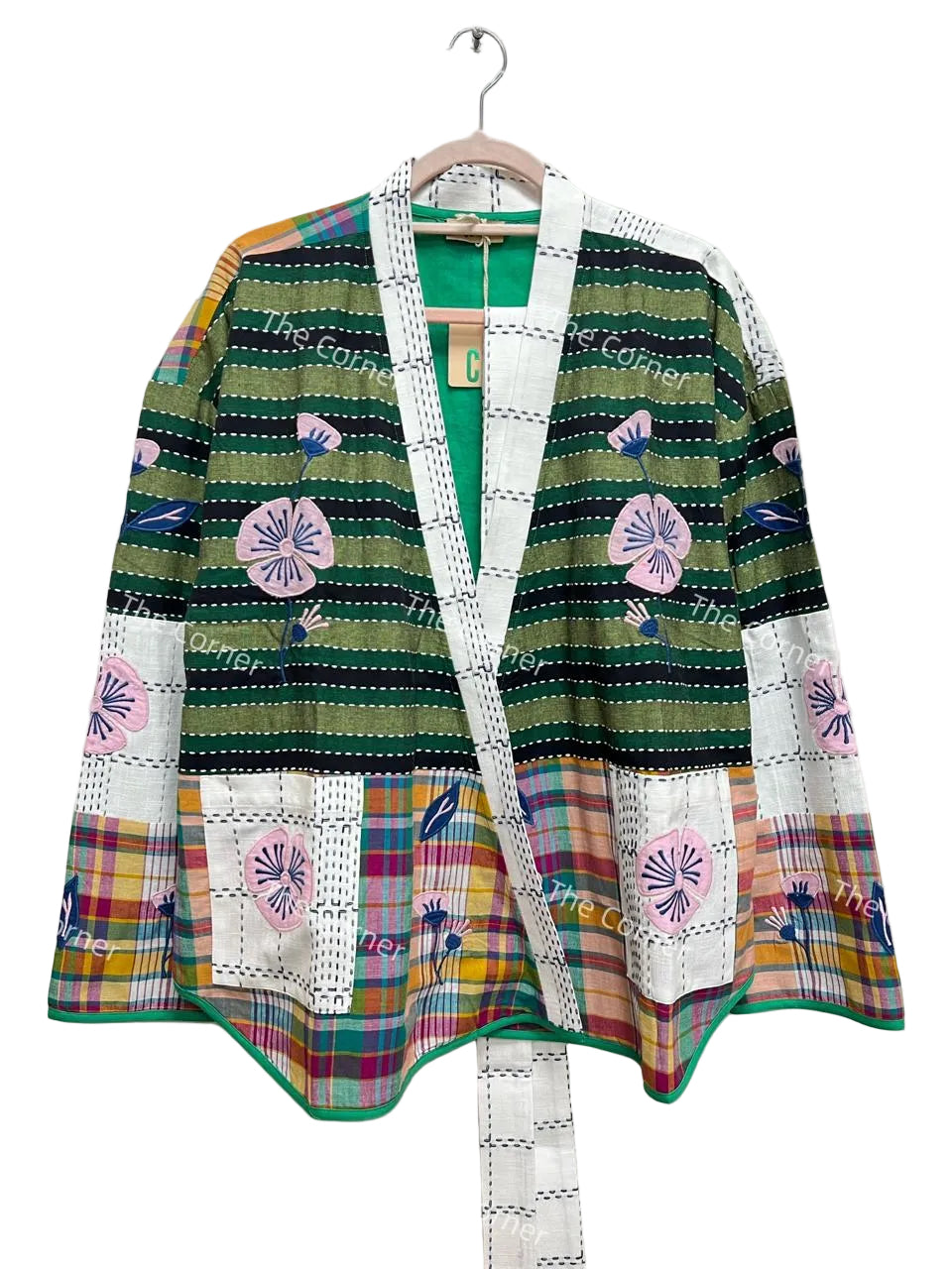 Jacket embroidery olive colorful
