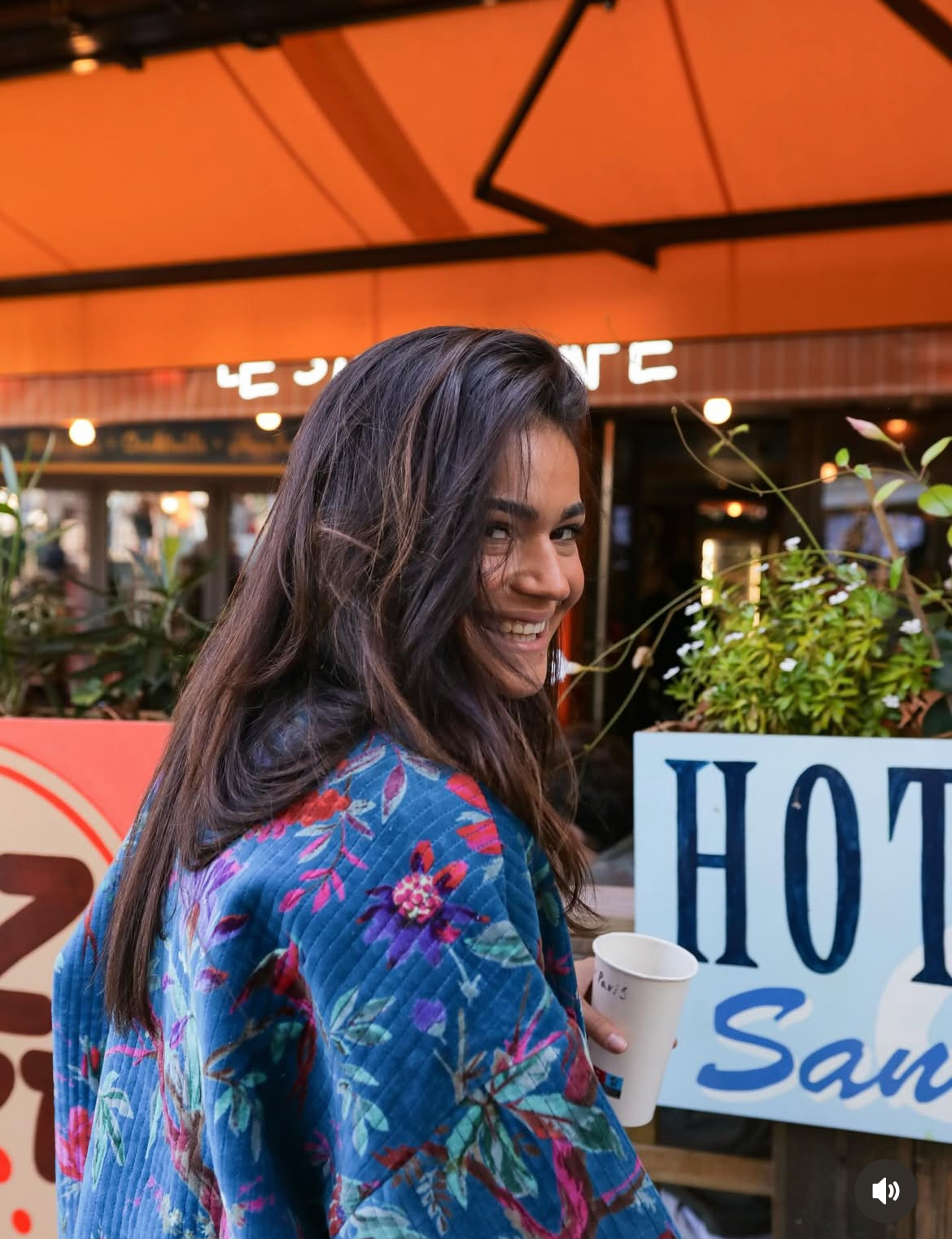 Jacket suede floral Navy