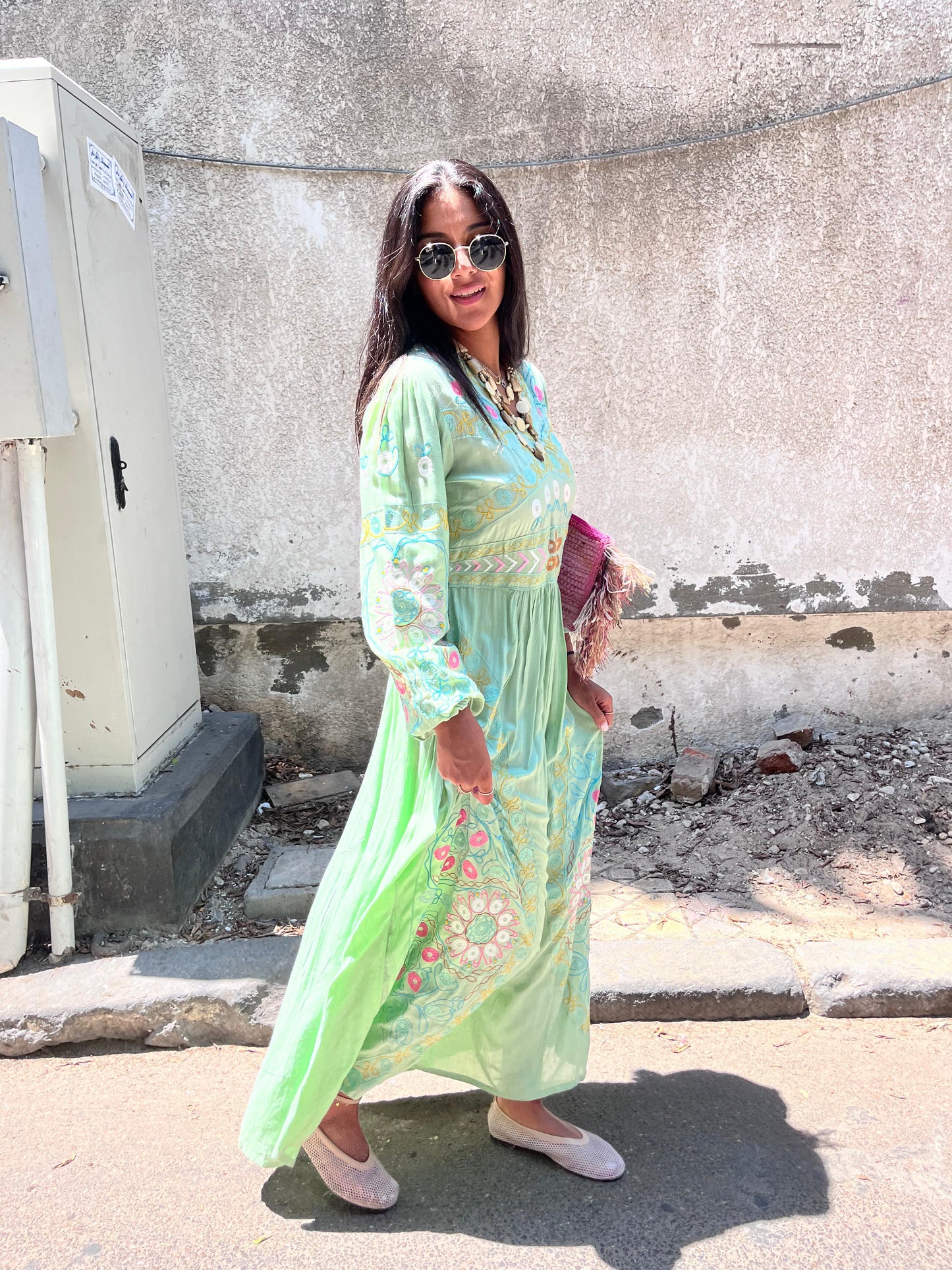 Dress Embroidery Mint Green