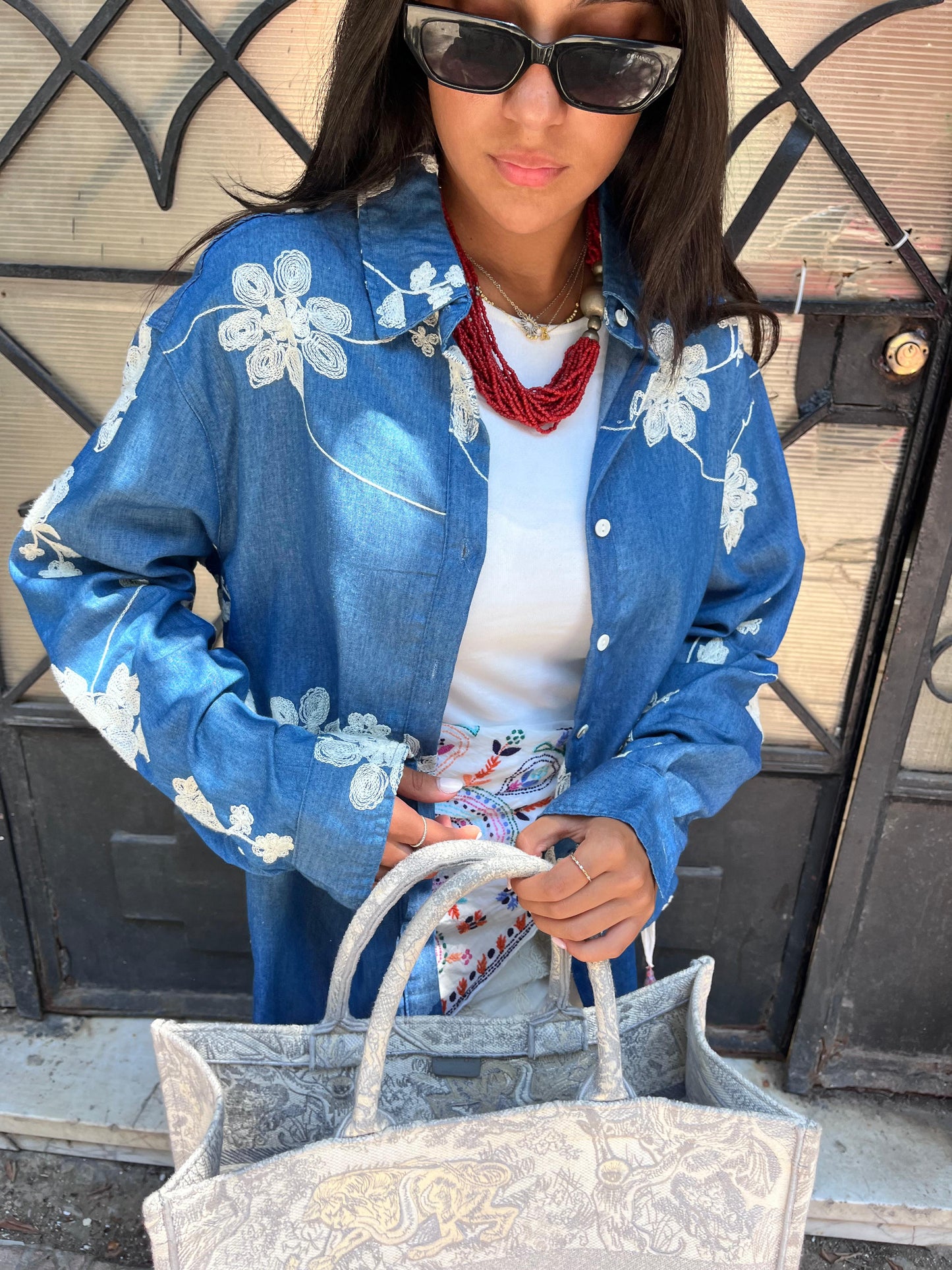 Denim Embroidery Shirt