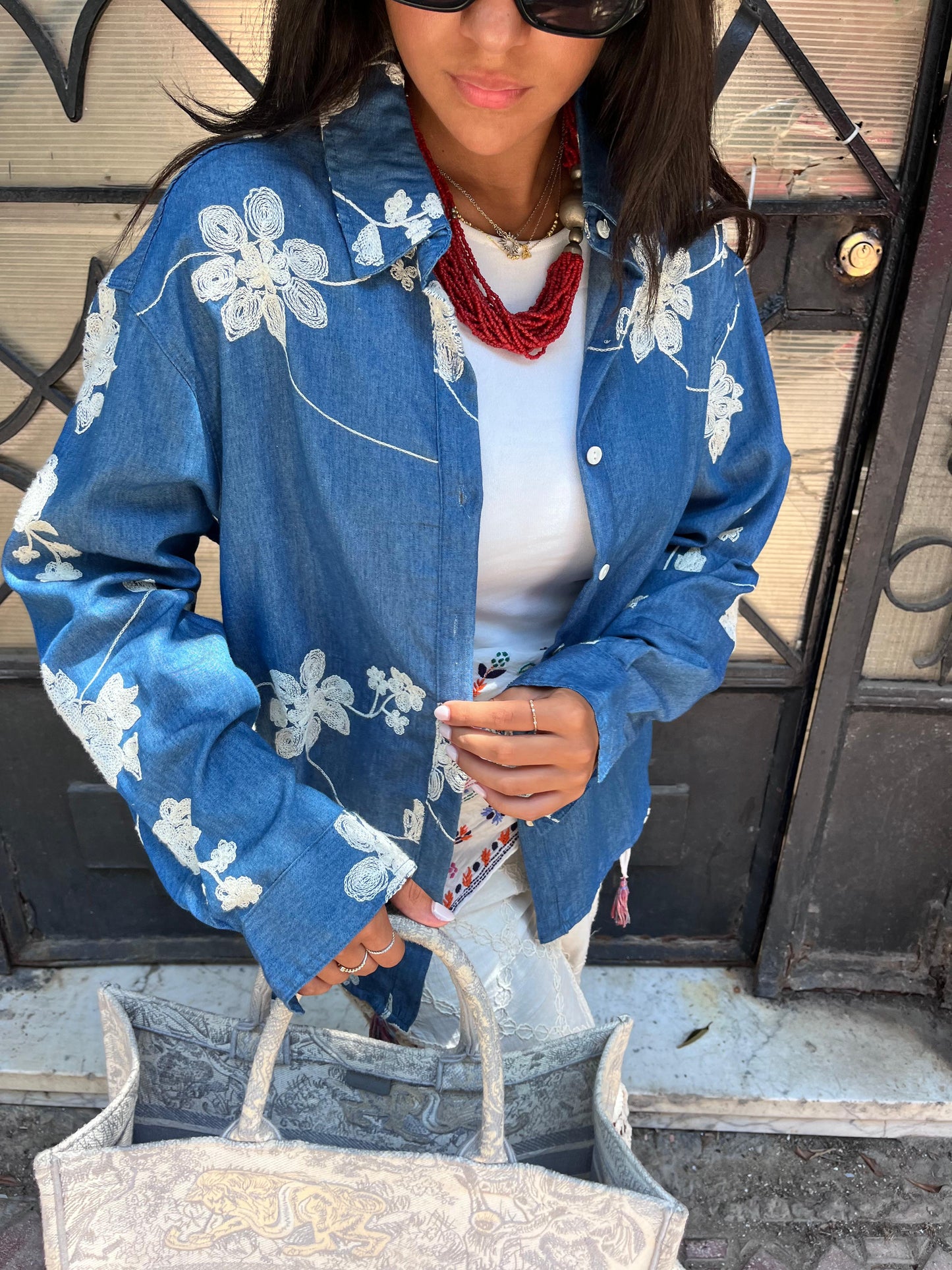 Denim Embroidery Shirt
