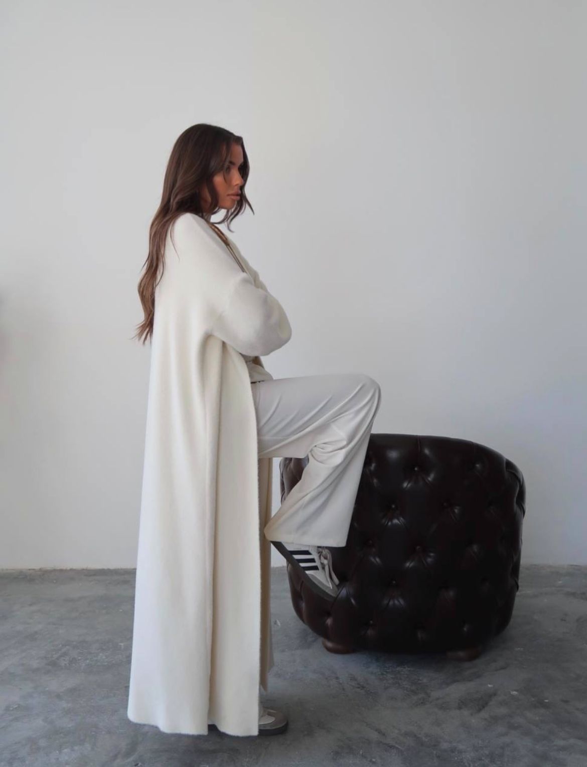 Off White Fur Cardigan