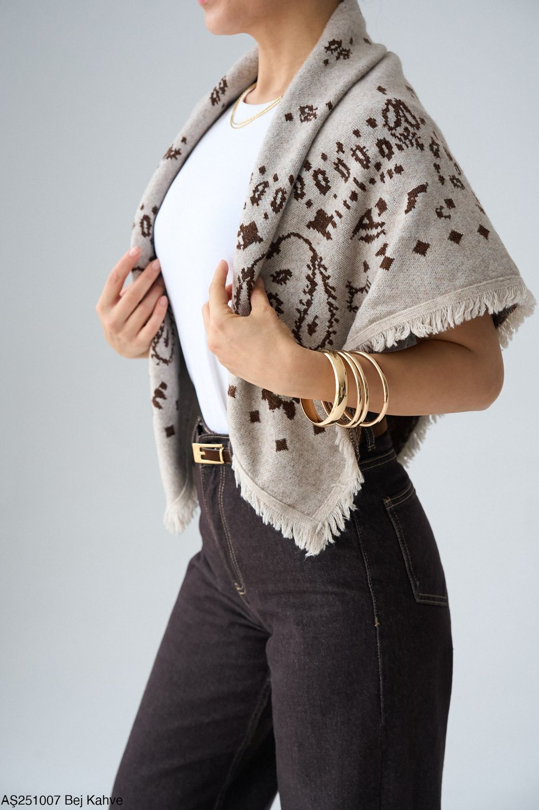 Scarf bandana beige light