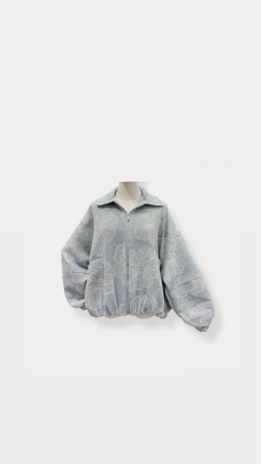 Jacket embroidery blue light