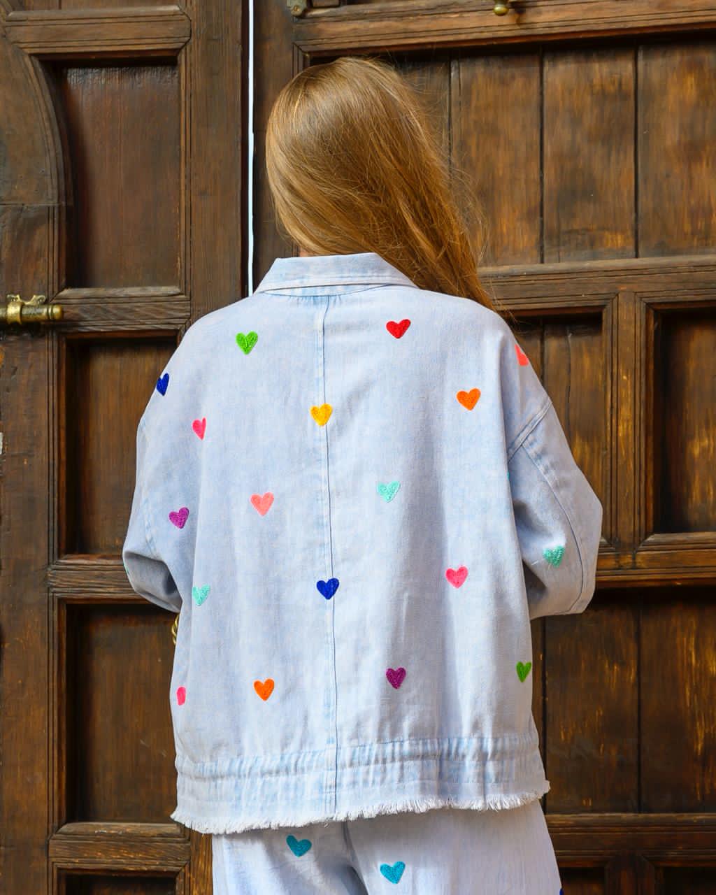 Jacket hearts light blue