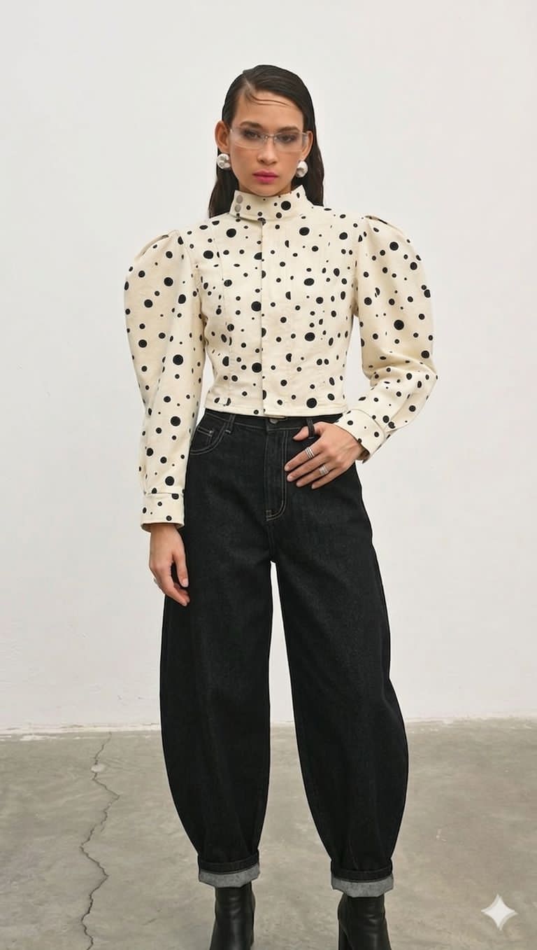 Jacket polka offwhite