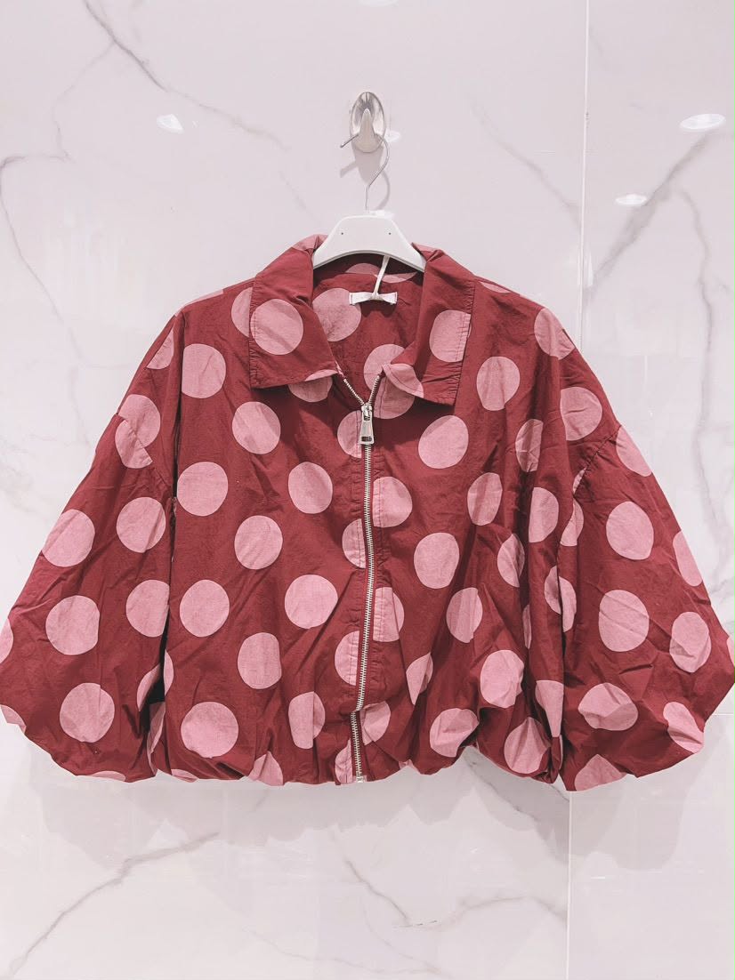 POLKA SWEATER BURGUNDY