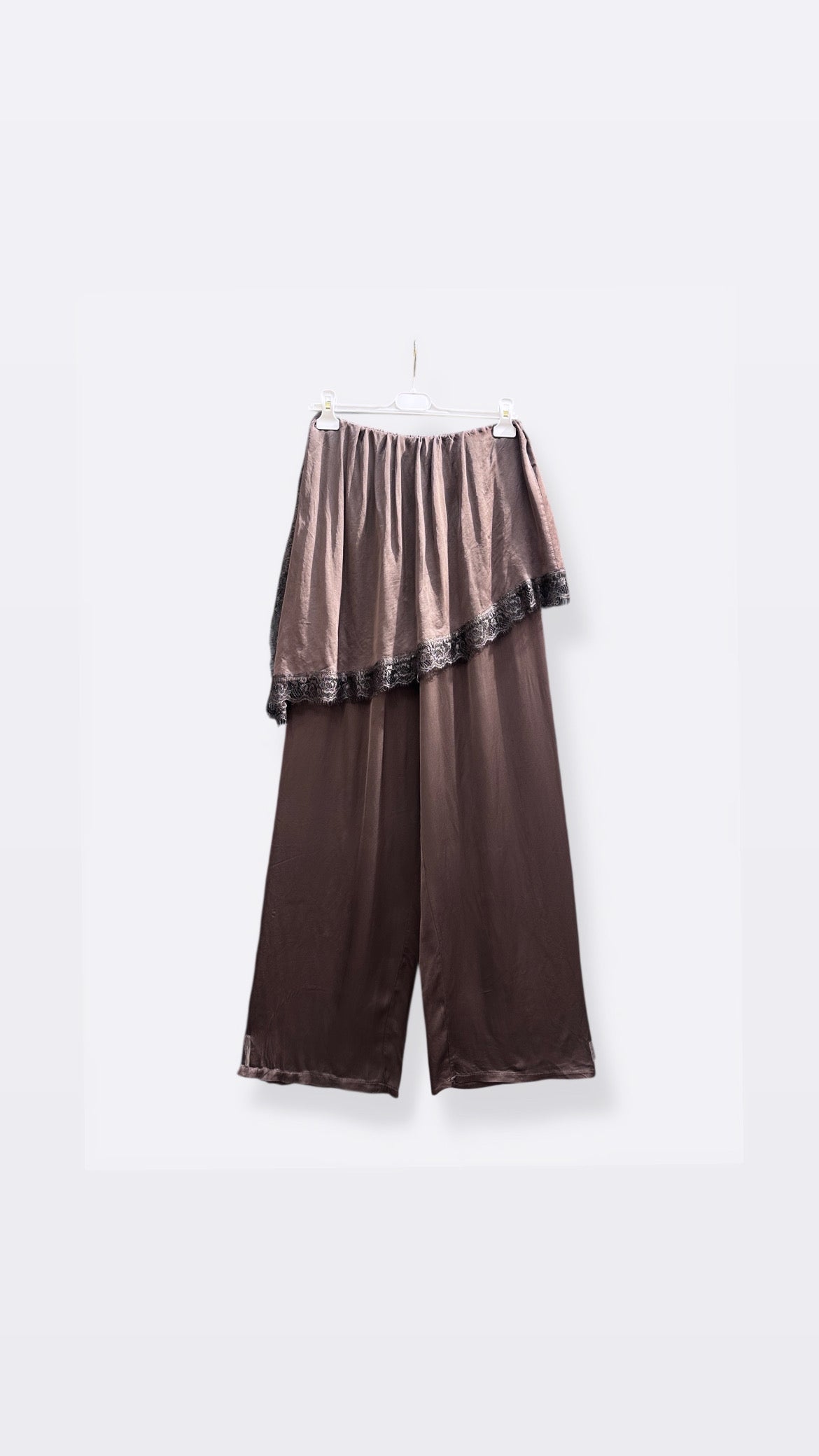 Pants brown silk lace