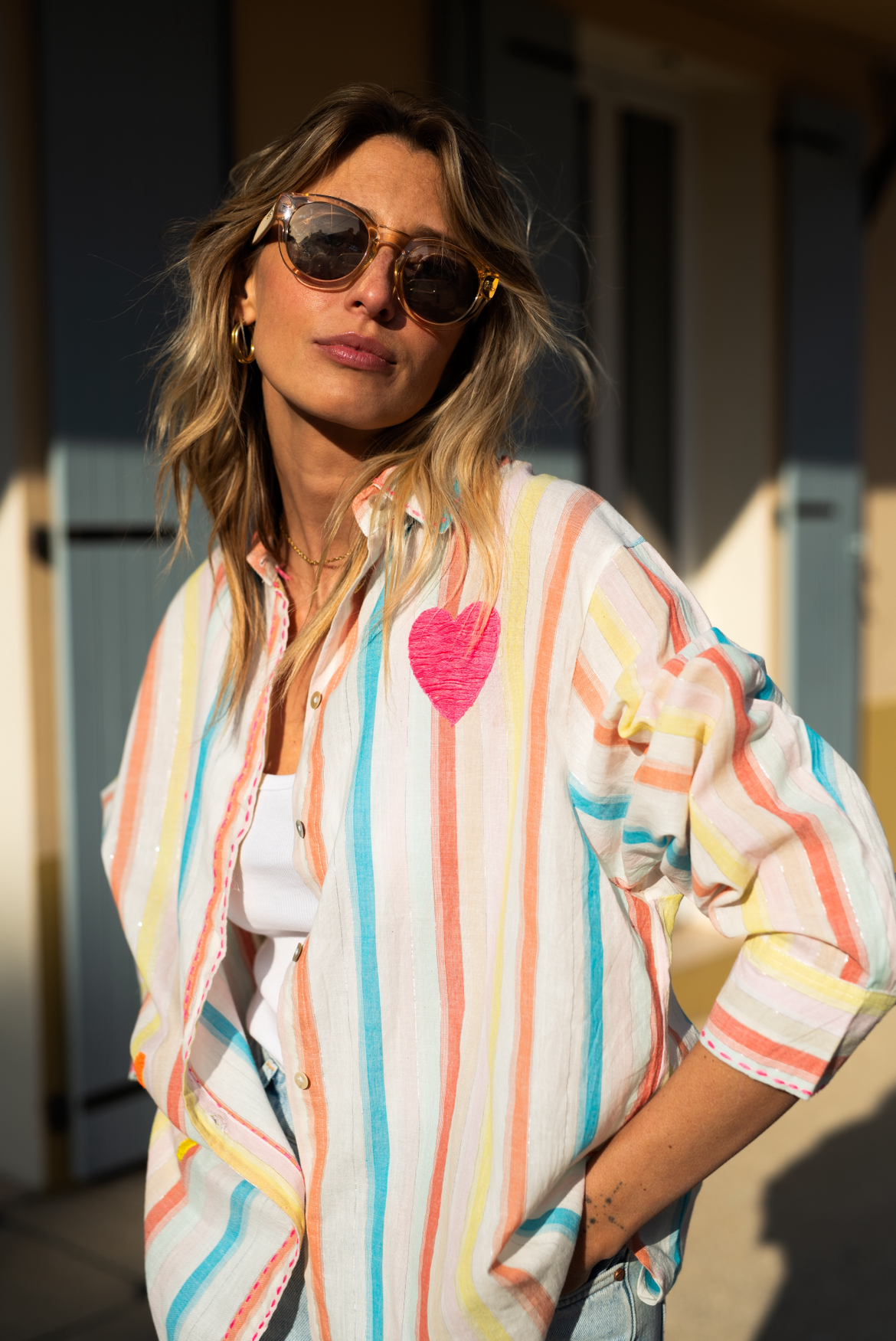 Shirt stripe heart
