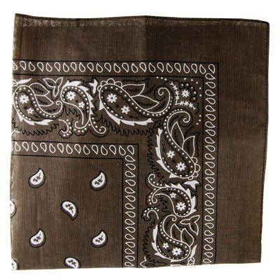 Bandana scarf brown cotton