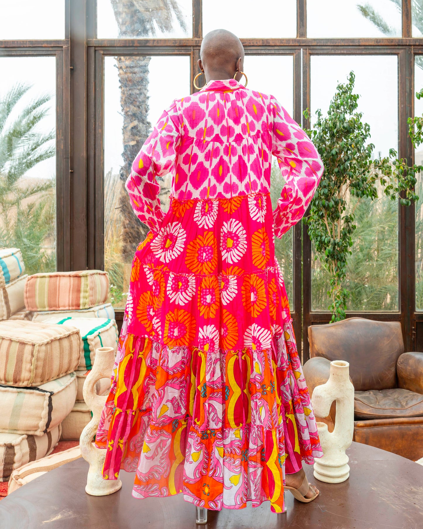 Dress floral red pink