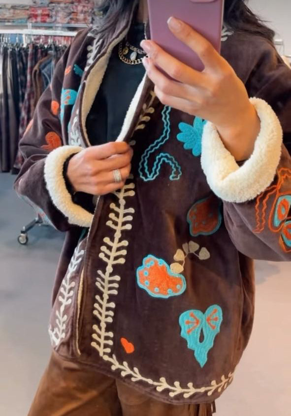 Jacket embroidery burgundy