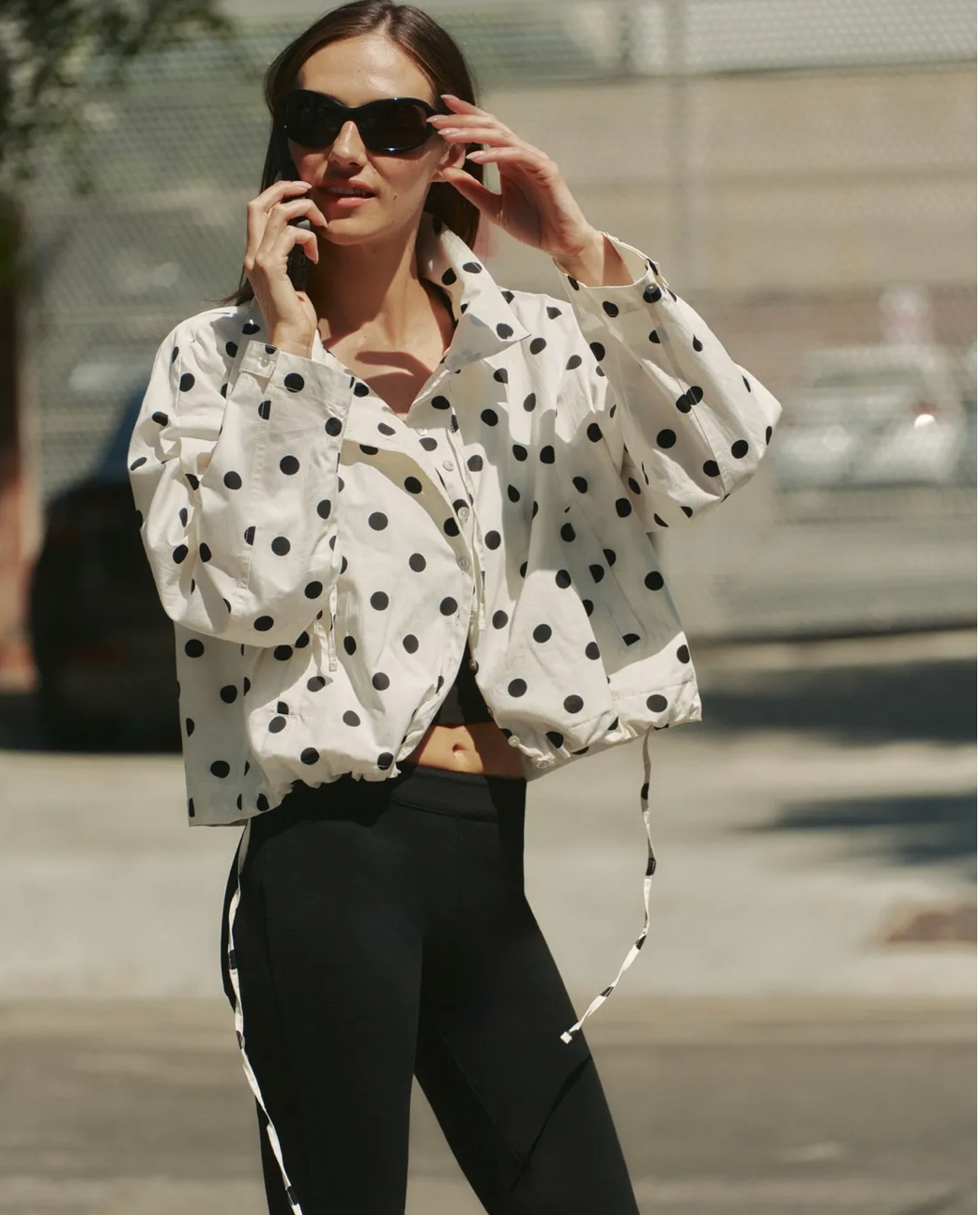 Polka shirt white