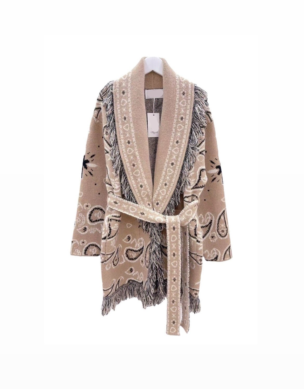 Bandana cardigan beige