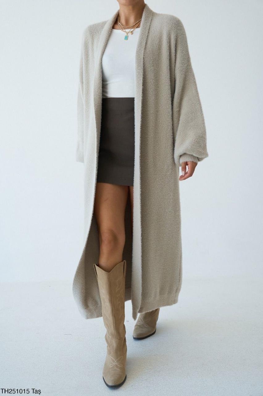 Beige Fur Cardigan