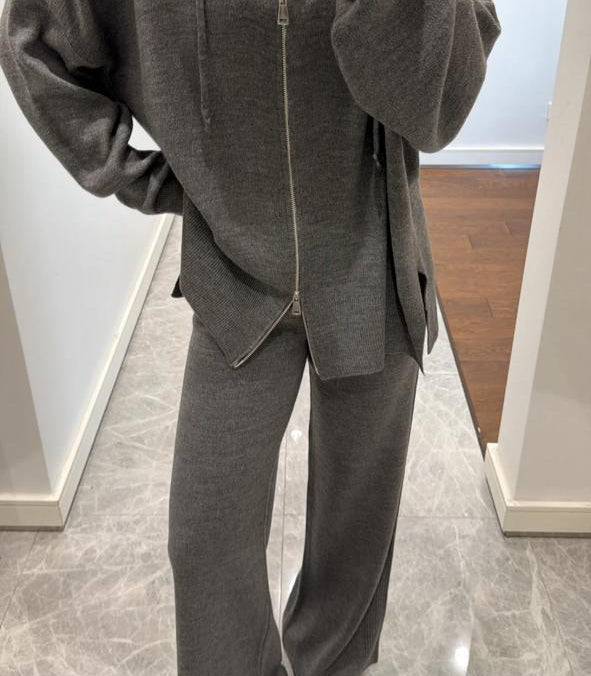 Set double zipper grey