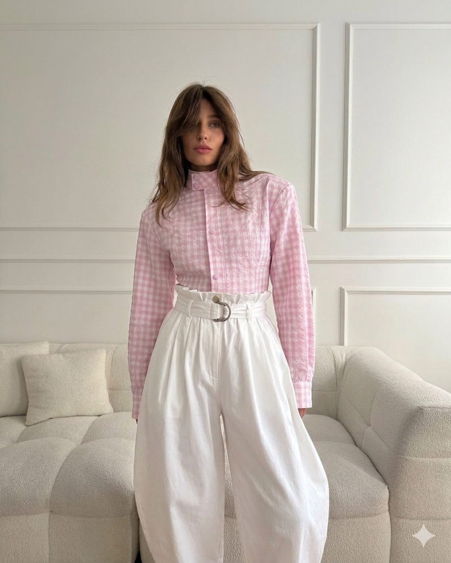 Shirt checkered pink