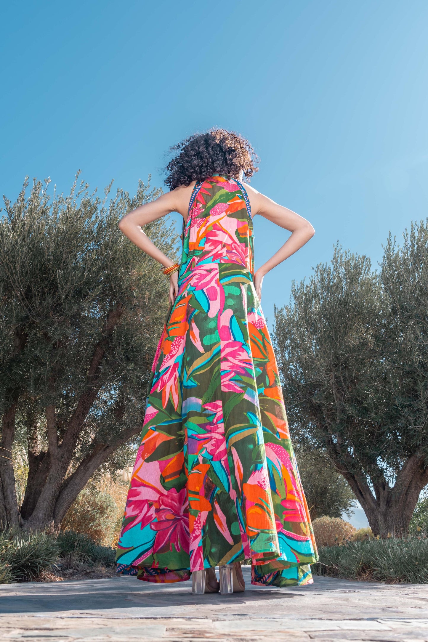Dress floral leaves