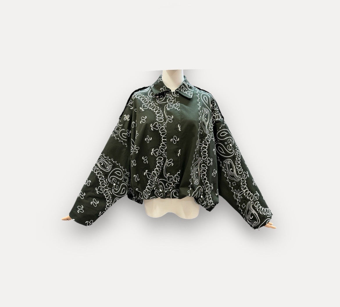 Jacket bandana bomber olive