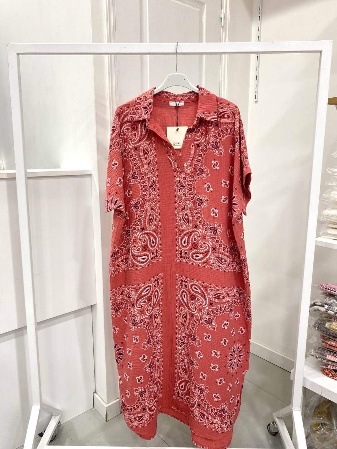 Shirt dress bandana red