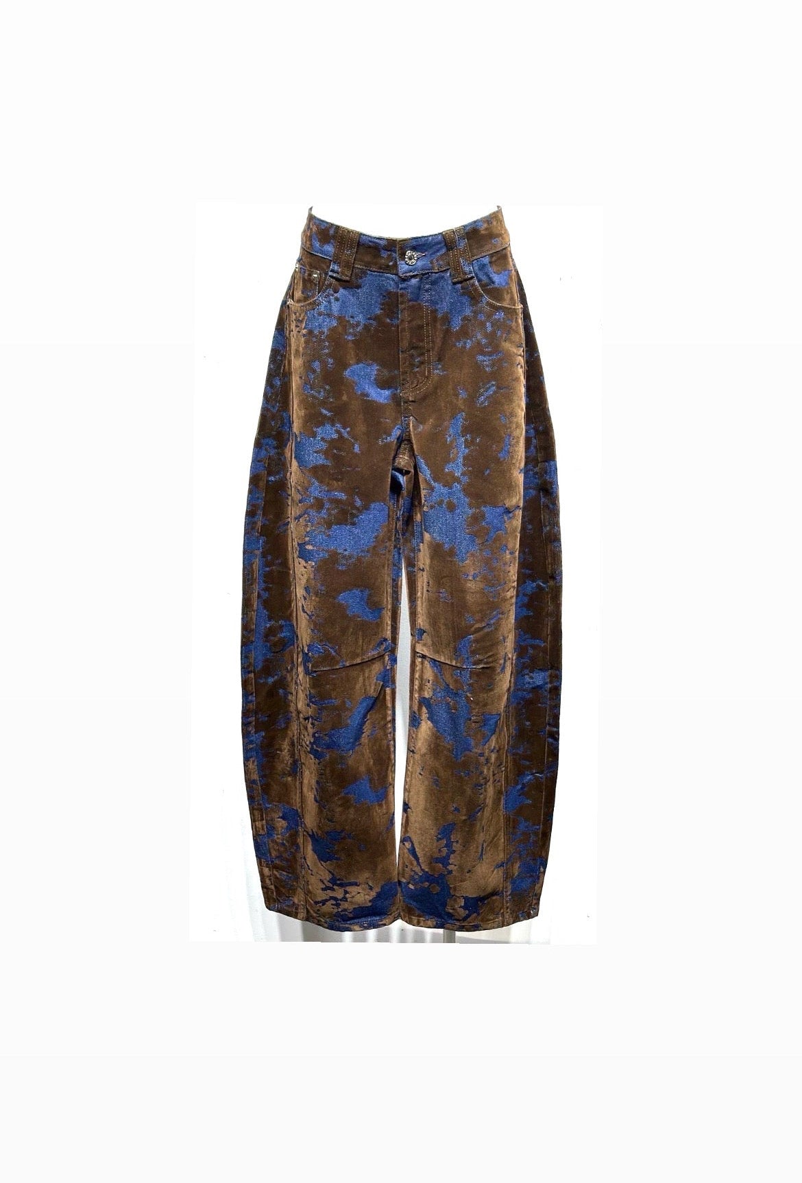 Pants brown suede denim