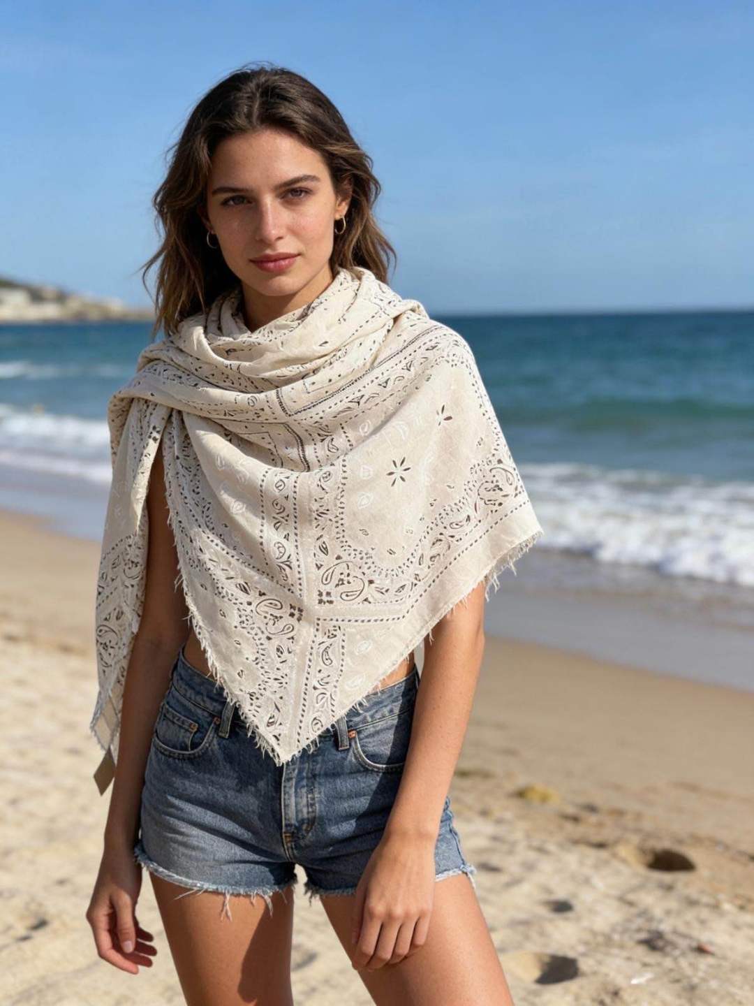 Bandana scarf offwhite