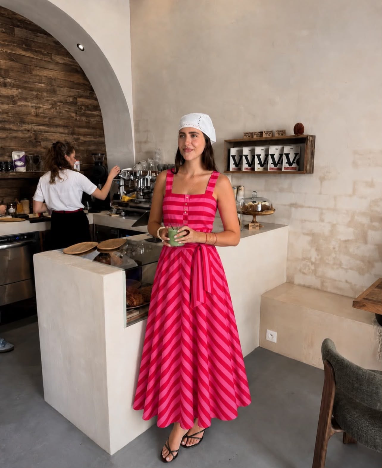 Dress stripe red pink