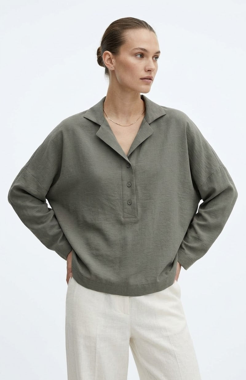 Shirt olive plain